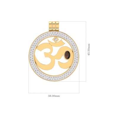Om Gold Pendant With Diamonds